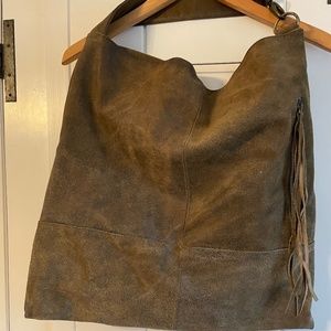 Vintage HOBO brown suede fringe bag